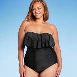 Women's Flounce High Coverage One Piece Swimsuit - Kona Sol™ Black