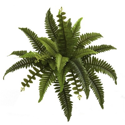 Lifelike Green Plastic Boston Fern Tabletop Arrangement Set