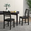Tangkula Wooden Dining Chair Set of 2 Kitchen Side Chairs w/ Rubber Wood Frame Ladder Back Black - 3 of 4