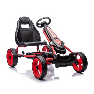 UNISOAR Pedal Go Kart for Kids, Pedal Powered Go Cart,Ride-On Toy with Ergonomic Comfort with Adjustable Seat(Black)