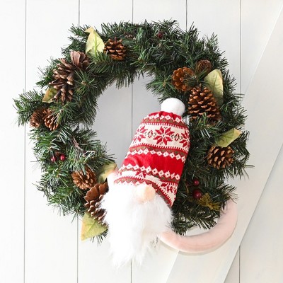 Red and White Plush Gnome Christmas Tree Hugger