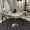 LeisureMod 48" Round Bar Height Dining Table with MDF Top Pub Table and Black Stainless Steel Pedestal Base Verve Collection - 3 of 4