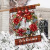 Briarwood Lane Christmas House Flag 40x28 For Outdoor Holiday Poinsettia Wreath For Christmas House Flag - 4 of 4