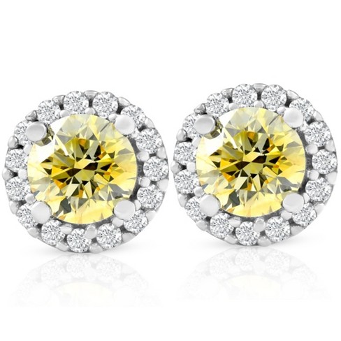 Canary yellow deals diamond studs