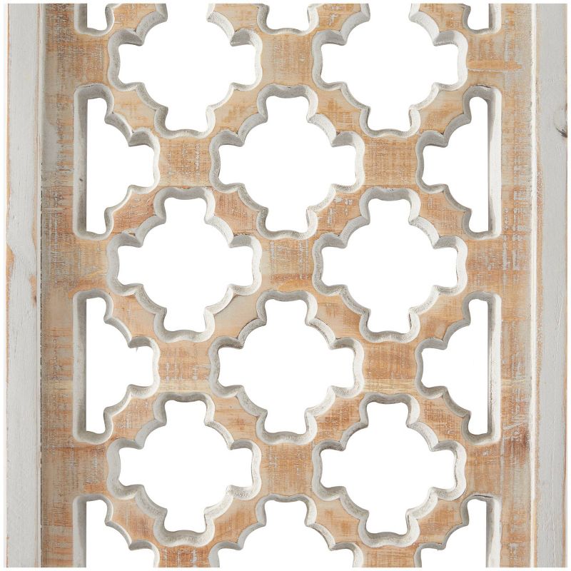 Wood Geometric Carved Trellis Wall Decor Brown - Olivia &#38; May, 3 of 6