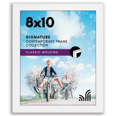 Americanflat 8x10 Picture Frame with Shatter-Resistant Glass - Gallery Style Frame with Engineered Wood - Signature Collection - White