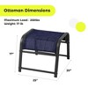 Hyleory 2-Pack Outdoor Textilene Fabric Footstools with Iron Frame - Waterproof Stackable Ottoman Set for Patio Garden and Poolside - 3 of 4