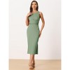 Allegra K Women's Casual Sleeveless Crisscross Waist Bodycon Midi Dress - 3 of 4