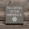 Slickblue Captain of This Shipwreck Wood Sign, Pine Material, Wall or Shelf Decor, Rustic Style, 7x7 Inches, Colors - 2 of 3