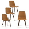 Set Of 4 Bingo Faux Leather Dining Chair Walnut Leg-Maison Boucle‎ - 3 of 4