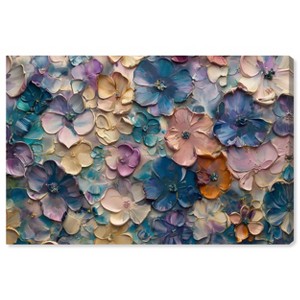 Art Remedy Jewel Flowers Colorful buterfly and flowers wall art Unframed - 1 of 4