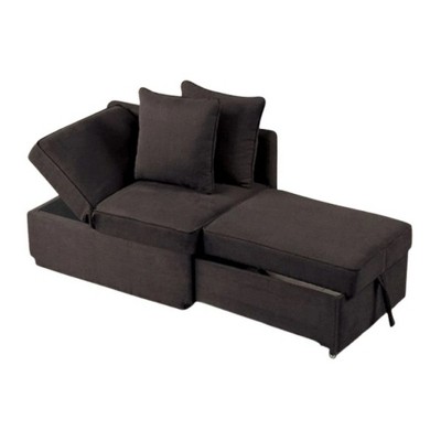 Royal Hampton Modular Convertible Chair Futon, Gray, Multiple Configurations, 2 Pillows