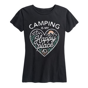 Women's - Instant Message - Camping Is My Happy Place Short Sleeve Graphic T-Shirt - 1 of 4
