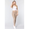 Slickblue Mid-Rise Ponte Pants, Seagull Shaped Design, Elastic Waist, Skinny Fit, Color Options, Size S-L - 3 of 4