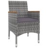 vidaXL 3 Piece Patio Dining Set with Cushions Poly Rattan and Glass - 3 of 4