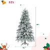 4FT,6FT,7.5FT Pre-Lit Spruce Snow Flocked Christmas Tree, Artificial Hinged Xmas Tree with 8 Flashing Modes, Holiday Office Home Décor - Maison Boucle - 3 of 4