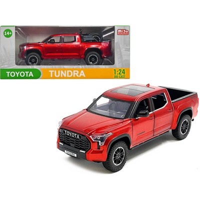 2023 Toyota Tundra TRD 4x4 Pickup Truck Red Metallic with Sunroof and Wheel Rack 1/24 Diecast Model Car