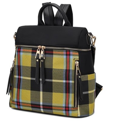 MKF Collection Nishi Women's Plaid Backpack Bag by Mia K