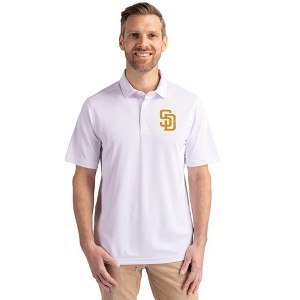 San Diego Padres Cutter & Buck Virtue Eco Pique Recycled Mens Polo - 1 of 1