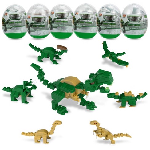 24 Pack Dinosaur Party Bags with Handles, Green Foil T-Rex for