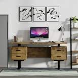 Glenwillow Home 60'' Mariposa Home Office Computer Desk with 3 Storage Drawers