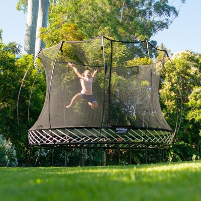 Black Medium Oval Springless Trampoline with Safety Enclosure