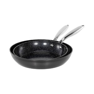 Captiva Designs Hard Anodized Ceramic Non-Stick Fry Pans Set, Black - 1 of 4