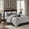 7 Pcs Elegant Casual Blocks Design Comforter Set,All Season Bedding Set,Cozy Home Textile fits Lux Bedroom Decor,Matching Bed Skirt,Decorative Pillows - 2 of 4