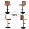 Sapphtopaz 2PCS Modern Swivel Bar Stools with Tufted Back Upholstered 33"-25" Adjustable Counter Stool with Footrest Barstools for Kitchen - 2 of 4