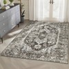 Decorative Vintage Area Rug for Kitchen Living Room - Distressed Retro Medallion Carpet, Soft Washable Non Slip Low Pile Non Shedding Thin Rug - 2 of 4