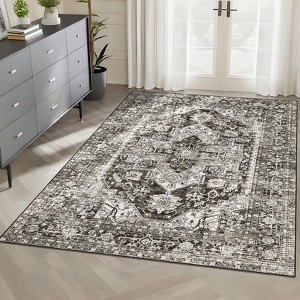 Nasitip Retro Bohemia Area Rugs for Living Room Soft Low Pile Non - Sliping, Machine Washable - 1 of 4