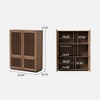 Luck Live 34.84 inch storage corner cabinet in walnut color. - 4 of 4