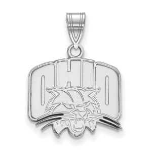 Black Bow Jewelry 14k White Gold Ohio Bobcats NCAA Medium Pendant - 1 of 3