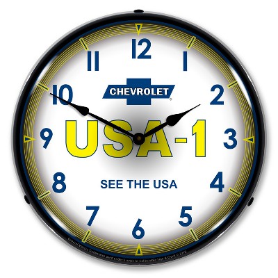 Collectable Sign & Clock | Chevrolet  USA1 LED Wall Clock Retro/Vintage, Lighted