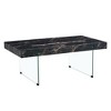 NicBex 43" Marble-Pattern Coffee Table Side Table, Tempered Glass Leg, Multi-Purpose Display Stand for Living Room Office - 3 of 4