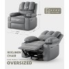 360° Swivel Recliner Chair with Heat & Massage, Oversized Rocking Chair for Adults, Manual Recliner w/Cup Holder, for Living Room Bedroom Nursery - 2 of 4