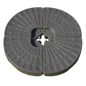 Okak All-Weather Round Umbrella Base for Water or Sand Filled, Outdoor Umbrella Stand with 148lb Weights, Umbrella Base Stand for Garden, Coffee - 1 of 4