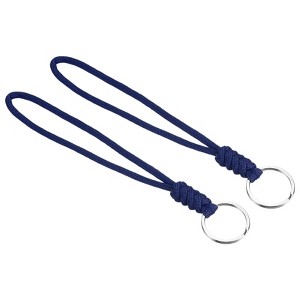 Unique Bargains Braided Wrist Polyester Keychain Wallets Badge Lanyards with Hook 2 Pcs - 1 of 4
