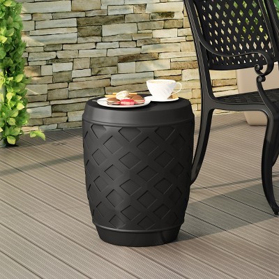 MOEPISY 18.50 inch H Black Patio End Tables