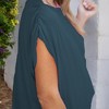 Amaryllis Women's Ruched Gathered Shoulder Top Soft Comfortable Fabric Trendy Relaxed Stylish Casual Versatile Fit - 2 of 4
