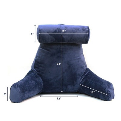 Navy Microfiber Body Pillowcase for TV and Reading