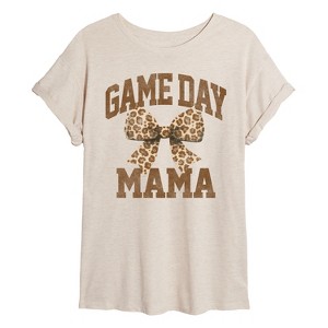 Women's - Instant Message - Game Day Mama Tonal Washed Oversized Graphic T-Shirt - 1 of 4