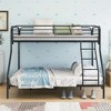 Metal twin bed full metal bunk bed, heavy-duty bunk bed, easy to assemble, equipped with reinforced upper guardrail - 2 of 4
