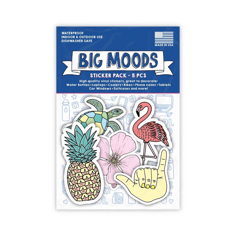 Big Moods Cool VSCO Aesthetic Sticker Pack 5pc, 3 of 4
