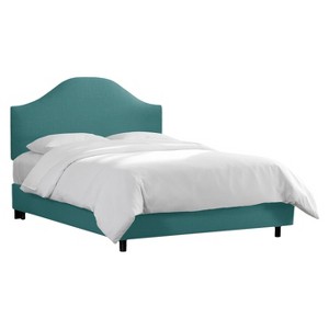 Skyline Custom Upholstered Curved Headboard Bed - Twin - Skyline Furniture , Linen Laguna