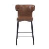 DOMETOUR 28 inch Counter Height Bar Stools Set of 2 Modern Bar Upholstered Chair with PU Leather Metal Footrest for Kitchen Island - 4 of 4