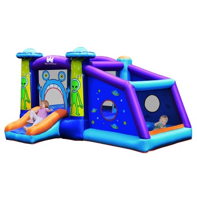 Infans Inflatable Bouncer Alien Bounce House Kids Jump Slide Ball Pit Without Blower