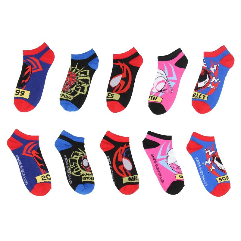 Spider-Man Across The Spiderverse Miles Morales Adult Mix And Match Ankle Socks Multicoloured, 2 of 5