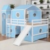 Full Size Loft Bed with Slide, Castle-Themed Playhouse Design, Solid Wood Frame - 4 of 4