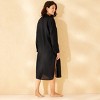 Women's Linen Long Cover Up Shirt Dress - Shade & Shore™ Black - 2 of 4